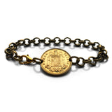 Spanien España 1 Peseta Münzarmband Schmuck Kastilien Leon Aragon Navarra Granada Spanische Krone Sevilla Malaga Granada Cataluña Baskisch b000036