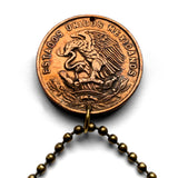 1967 Mexico 20 Centavos coin pendant Pirámide del Sol Teotihuacán Tzacualli Calzada de los Muertos Toltecs Edomex Cerro Gordo Aztecas n000534