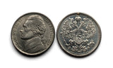 1906! Russia 20 Kopecks SILVER coin pendant imperial double headed eagle Moscow Saint Petersburg Novosibirsk Nicholas II Romanovs n003982