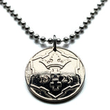 1923 Free City of Danzig 10 Pfennige coin pendant Gdańsk Śródmieście Motława River Długa Street Długi Targ Artus Court Poland Polska n003988