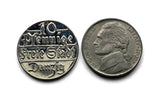 1923 Free City of Danzig 10 Pfennige coin pendant Gdańsk Śródmieście Motława River Długa Street Długi Targ Artus Court Poland Polska n003988