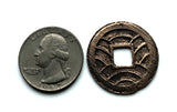 antique! 1863-1868 Japan Nippon Nihon 4 Mon cash coin pendant Japanese jewelry Shogunate last Samurai bushi buke Kanji Kanei Shogun Edo Tokyo Yokohama Kobe Osaka Sendai Fukuoka Okinawa Sapporo Nagasaki Hiroshima Kawasaki Shibuya n002184