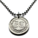 1928 Germany Deutschland 50 Pfennig coin pendant German black eagle Berlin Hamburg Munich Cologne Frankfurt Stuttgart Leipzig Dortmund Dusseldorf Essen Bremen Dresden Hanover Nuremberg Bavaria Brandenburg Bonn Rothenburg Heidelberg Hesse Saxony n002406