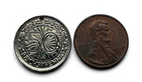 1928 Germany Deutschland 50 Pfennig coin pendant German black eagle Berlin Hamburg Munich Cologne Frankfurt Stuttgart Leipzig Dortmund Dusseldorf Essen Bremen Dresden Hanover Nuremberg Bavaria Brandenburg Bonn Rothenburg Heidelberg Hesse Saxony n002406