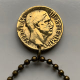1940 Italy 5 Centesimi coin pendant World War 2 era Italian eagle Savoia Shield Rome Milan Torino Perugia Palermo Siena Capri Sicilia Verona Positano Pisa Lazio Parma Bari Ancona Lecce Matera Mussolini n000411