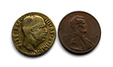 1940 Italy 5 Centesimi coin pendant World War 2 era Italian eagle Savoia Shield Rome Milan Torino Perugia Palermo Siena Capri Sicilia Verona Positano Pisa Lazio Parma Bari Ancona Lecce Matera Mussolini n000411