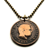 1892 Portugal 10 Reis coin pendant king Carlos I Lisbon Porto Sintra Faro Braga Coimbra Évora Lagoa Funchal Aveiro Guimarães Oeiras n003941