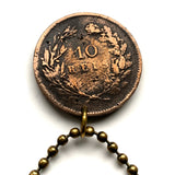 1892 Portugal 10 Reis coin pendant king Carlos I Lisbon Porto Sintra Faro Braga Coimbra Évora Lagoa Funchal Aveiro Guimarães Oeiras n003941