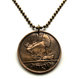 1968 Irland Éire 1 Penny Münze Anhänger Halskette Schmuck Irisch Keltische Harfe Cláirseach Henne &amp; Küken Huhn Hahn Dublin Cork Limerick Galway Waterford Drogheda Connacht Leinster Schwerter Gaels Guinness n000252