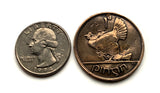 1968 Irland Éire 1 Penny Münze Anhänger Halskette Schmuck Irisch Keltische Harfe Cláirseach Henne &amp; Küken Huhn Hahn Dublin Cork Limerick Galway Waterford Drogheda Connacht Leinster Schwerter Gaels Guinness n000252