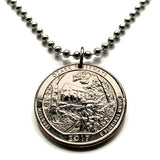2017 USA Quarter 25 Cent coin pendant Alley Spring Roller Red Mill Ozark National Scenic Riverways Eminence Shannon County Missouri n003992