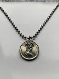 2000 East Caribbean States 10 Cents coin pendant Golden Hind galleon ship Antilles Caribbees Leeward British Virgin Windward Island n003960
