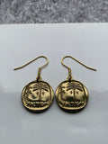 Israel 10 Agorot coin earrings Jewish date palm tree Hebrew Temple Mount Holy Land Judea Zion Jews Torah Middle East bar mitzvah e000130