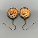 Italy 10 Centesimi coin earrings honey bee Bumble bee Rome Milan Pisa Siena Trieste Matera Tuscany Parma Ancona Ferrara beehive e000712