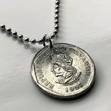 El Salvador 1 Colon coin pendant necklace jewelry Christopher Columbus Cristobal Colon San Salvador Soyapango Santa Ana San Miguel Mejicanos Ahuachapán Ilopango Tonacatepeque Opico Zacatecoluca La Libertad Tecla n001716