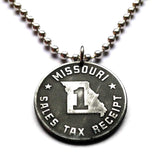 antique relic! 1937-1942 USA Missouri 1 Mill Sales Tax Receipt token coin pendant World War 2 era Jefferson City St. Louis Kansas City Springfield Columbia Greene Clay County St Joseph St Charles Joplin  n001360