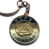 1996 Canada 2 Dollars coin pendant Canadian Polar Bear Arctic Ice Toronto Montreal Vancouver Calgary Edmonton Ottawa Québec Winnipeg Mississauga Hamilton Ontario Manitoba Alberta Victoria Halifax British Columbia Nova Scotia New Brunswick Nunavut k000018