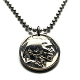 USA 5 Cent Buffalo Indian Head nickel coin pendant native American bison Chief Iron Tail New York Washington Nebraska n000563