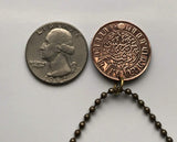 1920 Netherlands East Indies Indonesia 1 Cent coin pendant Dutch lion Jakarta Surabaya Bandung Medan Bekasi Palembang Tangerang Sundaland Java Prambanan Borobudur Toraja Bali Sunda Islands Bhinneka Tunggal Minangkabau people Suku Minang Surabaya n003284