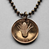 1975 Tonga Seniti coin pendant sow pig boar hog corn cob World Food Day Friendly Islands Nukuʻalofa Tongatapu Neiafu Kolofoʻou Polynesia South Pacific Niuatoputapu Haʻapai Vavaʻu Tuʻi lupulu tauʻolunga Kailao Lapita Kolomotuʻa Austronesia Oceania n001745