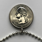 2014 USA Quarter 25 Cent coin pendant Great Sand Dunes San Luis Valley Rio Grande rift Alamosa Saguache County Medano Creek Colorado n003984