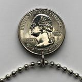 2006 USA Quarter 25 Cents coin pendant Nebraska Chimney Rock Morrill County North Platte River Bridgeport Oregon Trail U.S. Route 26 Bayard Lakota Sioux Mormon California trail Lincoln Omaha n003855