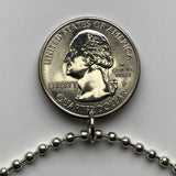 2020 USA Quarter 25 Cent coin pendant land stewardship Land ethic plant a tree girl Marsh-Billings-Rockefeller National Historical Park Vermont environmentalism agriculture conservationist sustainability renewable energy sustainable forest n003686