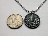 1942 Tschechoslowakei Böhmen und Mähren 1 Koruna Münzanhänger 2. Weltkrieg Nazi-deutsche Besetzung Tschechien Löwe Prag Slowakei Bratislava Karlsbrücke Brünn Cesky Krumlov Kutna Hora Liberec Schlesien n000990