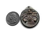 Vatican City Italy coin pendant Pope Saint John Paul II pontificate bishop Saint Peter's Basilica Roma Holy See Roman Catholic church Jesus Christ crucifix papacy Apostolic Palace episcopal diocese Capitoline Hill Sistine Chapel Lateran Palace n003809