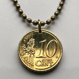 2016 Austria Osterreich 10 Euro Cent coin pendant necklace Stephansdom St. Stephen's Cathedral mother church Roman Catholic Archdiocese of Vienna Wien Christian Stephansplatz square Habsburgs Graben street Innere Stadt Old Town Ringstraße Wiener n002017