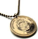 2000 Costa Rica 100 Colones coin pendant San Jose Puerto Limón Desamparados Liberia Guanacaste San Vicente Paraiso Central America n002759