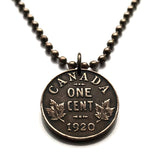 Canada 1 Cent coin pendant necklace fashion jewelry Canadian maple leaves Ottawa Montreal Quebec Toronto Ontario Vancouver Calgary British Columbia Alberta Nova Scotia New Brunswick Manitoba Nunavut Victoria n000428