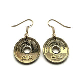 Japan Nippon Nihon 5 Yen coin earrings jewelry rice stalk Tokyo Yokohama Sapporo Kyoto Kobe Sendai Saitima Osaka Chiba Okinawa Sakai Niigata Hamamatsu Nagasaki Kumamoto Hakodate good luck charm e000060