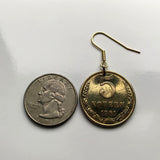 Soviet Union USSR CCCP Communist Russia 5 Kopecks coin earrings hammer & sickle Moscow Saint Petersburg Sochi Rossiya Lenin Stalin Marx proletariat working class socialist Yekaterinburg Kazan Novosibirsk Novgorod Bolsheviks Tatars Red Square e000501