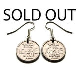 Norway Norge Noreg 10 Ore coin earrings fashion jewelry Norwegian honey bee bumble bee keeper honeycomb pollination Oslo Bergen Stavanger Sandnes Bokmål Nynorsk Scandinavia Hordaland Nordic Trondheim Norse Drammen Ålesund e000061