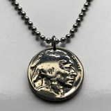 USA 5 Cent Buffalo Indian Head nickel coin pendant native American bison Chief Iron Tail New York Washington Nebraska n000563
