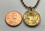 2016 Austria Osterreich 10 Euro Cent coin pendant necklace Stephansdom St. Stephen's Cathedral mother church Roman Catholic Archdiocese of Vienna Wien Christian Stephansplatz square Habsburgs Graben street Innere Stadt Old Town Ringstraße Wiener n002017