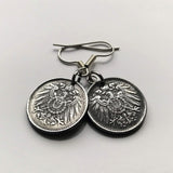 Deutschland Deutschland 5 Pfennig Eisenmünze Ohrringe Schmuck 1. Weltkrieg Ära Deutscher Schwarzer Adler Berlin Hamburg München Köln Frankfurt Stuttgart Düsseldorf Dortmund Bayern Rothenburg Leipzig Bremen Dresden e000071