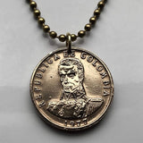 1977 Colombia 2 Pesos coin pendant Colombian Simon Bolivar Medellin Cali Bogota Pereira Columbia Parcero Santander parcero n002806
