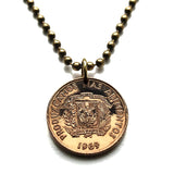 1969 Dominican Republic 1 Centavo coin pendant necklace jewelry Santo Domingo Santiago Quisqueya Cibao La Vega Ciudad Colonial San Pedro de Macorís La Romana Higüey Moca n003582