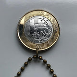 2009 Brazil Real coin pendant Lady Republic Rio de Janeiro São Paulo Brasília Salvador Fortaleza Recife Pernambuco Bahia Minas Gerais Pelourinho Santa Catarina Cruzeiro do Sul Belo Horizonte Porto Alegre Copacabana Ipanema Curitiba Carioca n002440