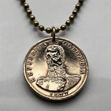 1977 Colombia 2 Pesos coin pendant Colombian Simon Bolivar Medellin Cali Bogota Pereira Columbia Parcero Santander parcero n002806