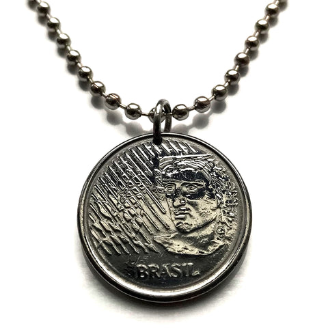 1994 Brazil 10 Centavos coin pendant Lady Republic Rio de Janeiro São Paulo Brasília Salvador Fortaleza Recife Pernambuco Bahia Minas Gerais Pelourinho Santa Catarina Cruzeiro do Sul Belo Horizonte Porto Alegre Copacabana Ipanema Curitiba Carioca n002205