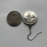 1970's Guatemala 10 Centavos coin earrings jewelry Resplendent Quetzal bird rifles espadas Chapín Villa Nueva Guate Central America K’iche' Mixco Villa Nueva Escuintla Huehuetenango Jutiapa Petapa Tikal Quiriguá Mayas e000630