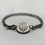 1875 Germany Deutschland 5 Pfennig coin bracelet German black eagle Berlin Hamburg Munich Cologne Frankfurt Stuttgart Düsseldorf Leipzig Dortmund Essen Bremen Dresden Hanover Nuremberg b000068