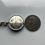 1954 Germany Deutschland 1 Mark coin rolo link bracelet black German eagle Berlin Hamburg Munich Cologne Frankfurt Stuttgart Düsseldorf Bavaria Dortmund Leipzig Bremen Dresden Rothenburg Heidelberg Hannover Saxony Essen Bonn Nuremberg Brandenburg b000113