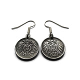 Deutschland Deutschland 5 Pfennig Eisenmünze Ohrringe Schmuck 1. Weltkrieg Ära Deutscher Schwarzer Adler Berlin Hamburg München Köln Frankfurt Stuttgart Düsseldorf Dortmund Bayern Rothenburg Leipzig Bremen Dresden e000071