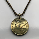 2016 Malaysia 20 Sen coin pendant Bunga melur jasmine flower destar siga Hibiscus flower Kuala Lumpur Kajang Seberang Perai Subang Jaya Klang Johor Bahru n000531