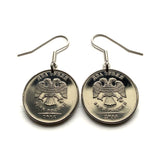 2014 Russia Rossiya 2 Rubles coin earrings fashion jewelry double headed eagle Moscow Saint Petersburg Novosibirsk Yekaterinburg Nizhny Novgorod Kazan Sochi Ivanovo Saransk Petergof Pyatigorsk Astrakhan Samara e000562