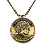 1992 Greece Hellas 100 Drachmes coin pendant necklace fashion jewelry Alexander the Great Star of Vergina Hellenic war king of Macedonia Attica Rhodes Crete Sparta Athens Santorini Thebes Pella Delphi Argos n001089